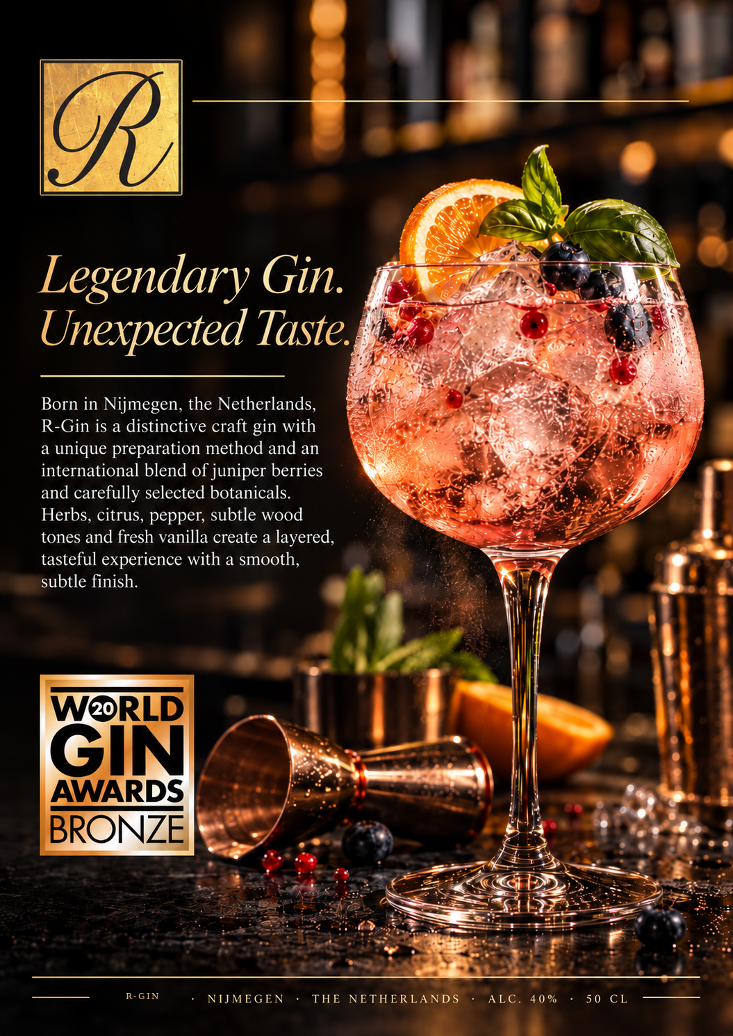 R-Gin brand story: legendary gin, unexpected taste